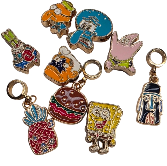 SpongeBob Squarepants Jewelry - SpongeBob SquarePants & Friends Characters Small Gold Charms YOU PICK 1